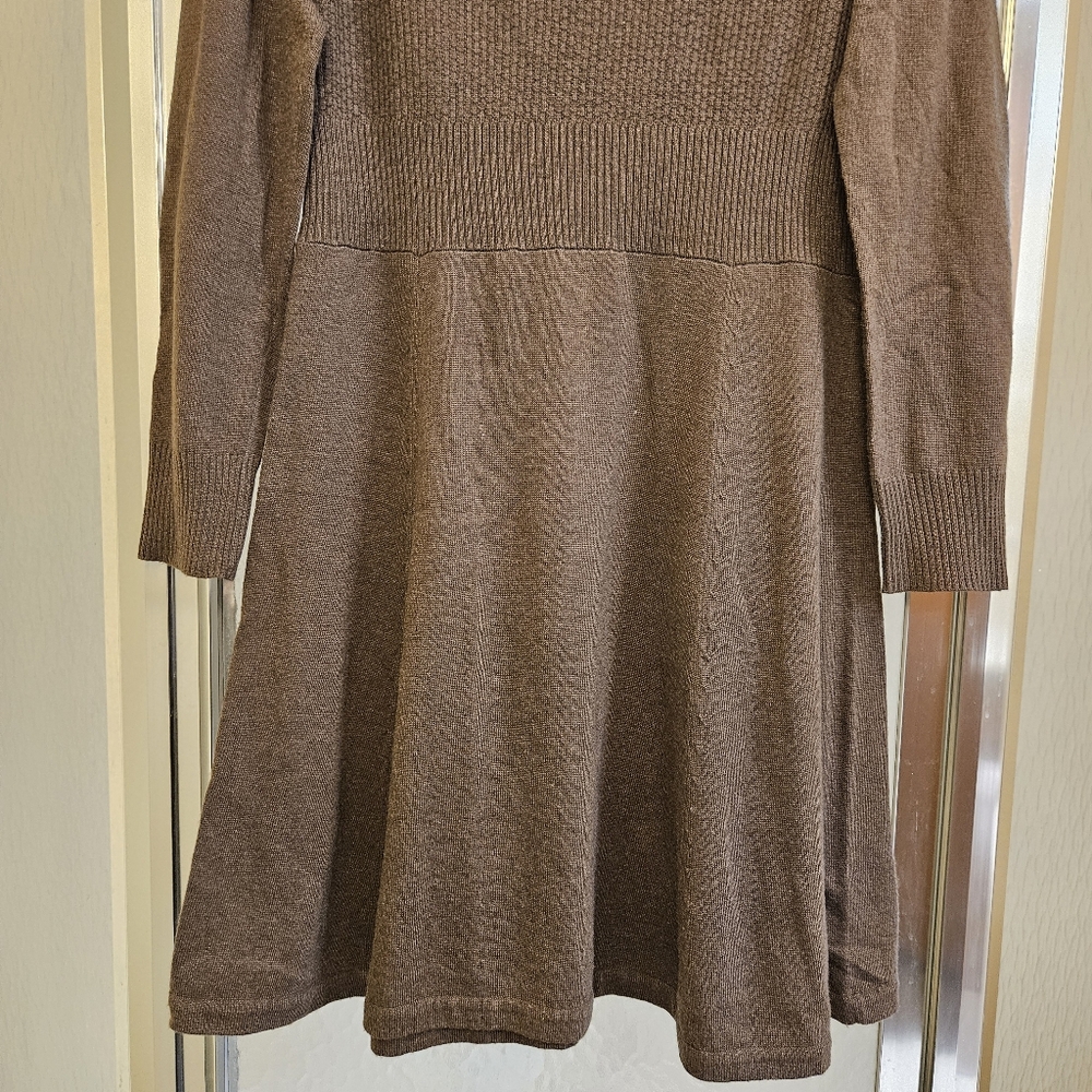 Charlie Paige LXL Cowl Neck Sweater Dress in Mocha AE-1611 - Picture 5 of 11